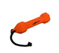 Neon orange tog toy with black cord