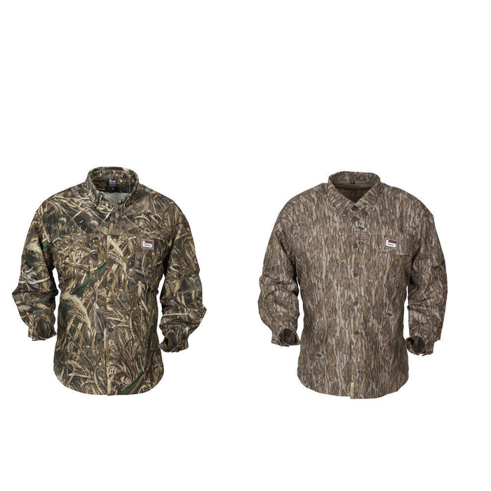 two Banded Lightweight Vented Hunting Shirt camo button down front
