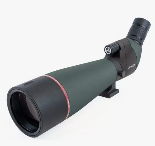 green and black angled spotting scope