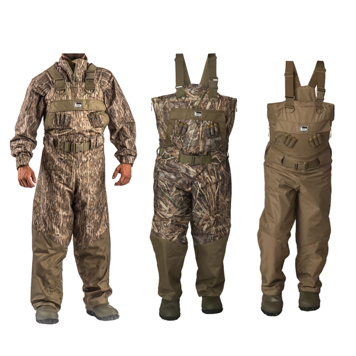 Banded RedZone 3.0 Breathable Insulated belted  bib Wader with rubber boots in three variations