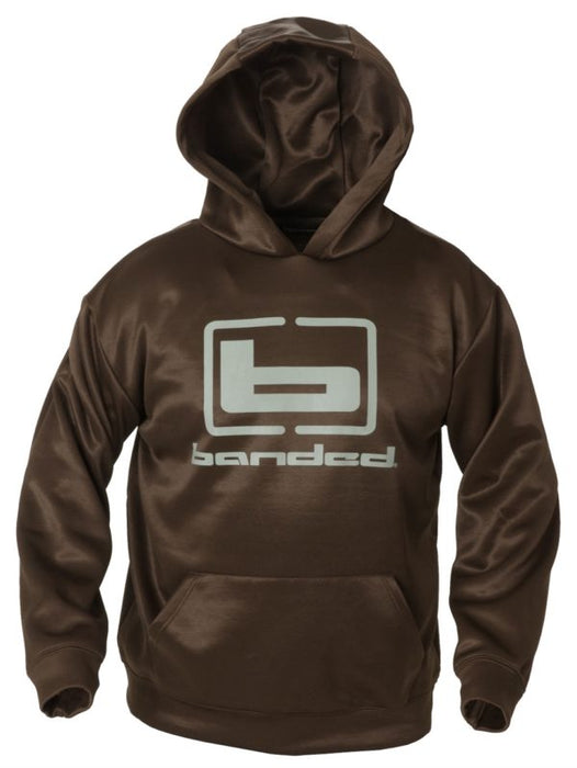 Banded Logo Hoodie Performance moisture-shedding fleece Hand-warming kangaroo style pocket