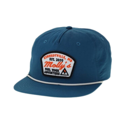 Molly's Place The Chill Hat in blue with Molly's Fuel Your Adventure patch on front
