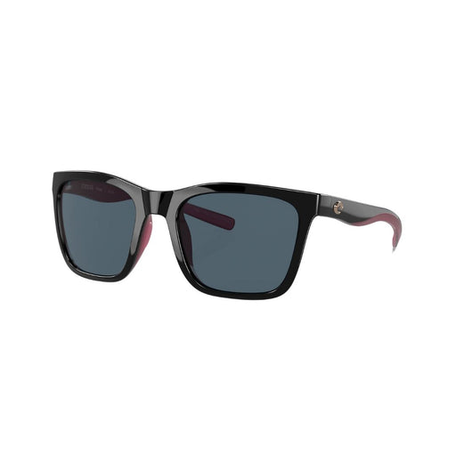 Shiny Black/Crystal/Fuchsia sunglasses with gray lenses