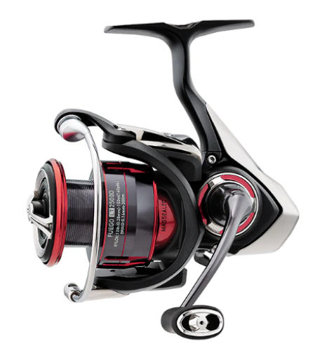 DAIWA, Fuego LT Spinning Reel-1000D black and silver with red spool