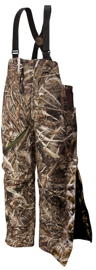 Drake Youth Insulated camo Bib with front and leg zip