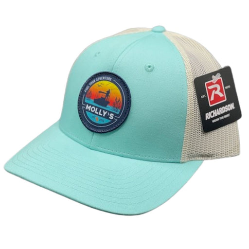 Molly's Place Fuel Your Adventure Adjustable Hat aqua and white