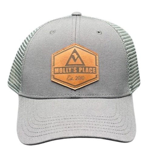 Molly's Place Dark Grey Trucker with Tan Molly's Place patch on the front