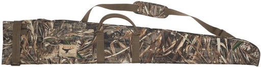 Camo print soft gun case with shoulder strap and handles
