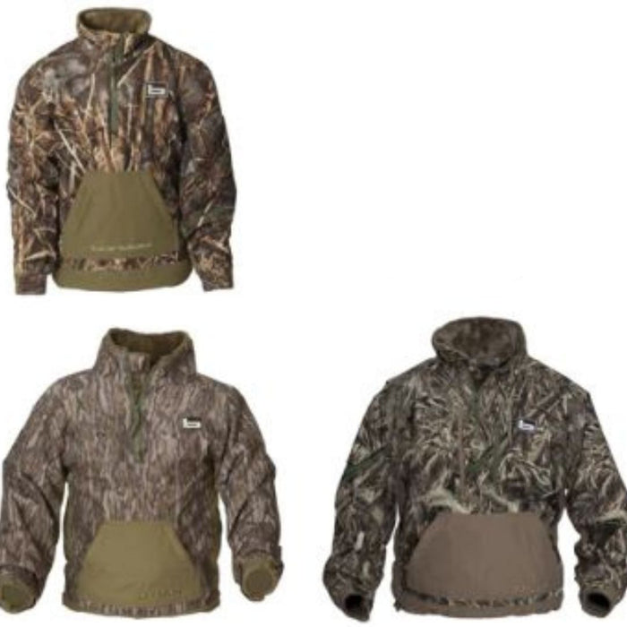 Banded Youth Chesapeake 1/4 zip Pullover in three camo variations and solid hand warmer front pocket