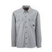 gray snap front fishing style shirt