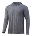 gray HUK, Way Point Running Lakes long sleeve Hoodie with chest pocket