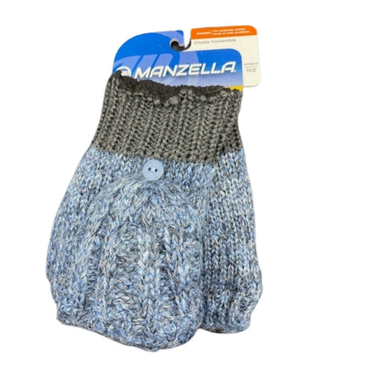 Manzella Chunky Convertible Gloves blue with gray cuffs